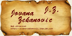 Jovana Zekanović vizit kartica
